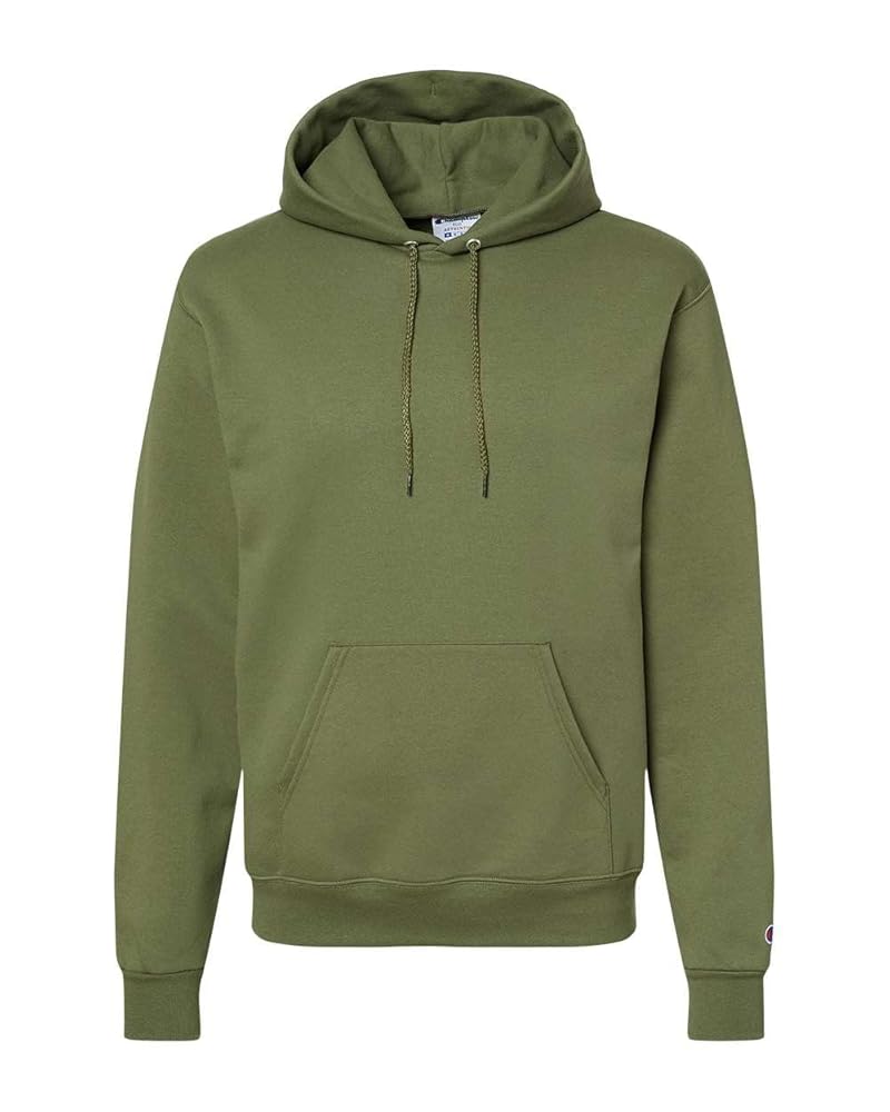 Champion Mens Powerblend Hooded Sweatshirt, L, Fresh Olive